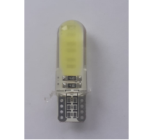 Светодиод W5W 12V W2.1х9.5d (2COBS,белый,в силиконе)"ДИАЛУЧ"_