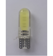 Светодиод W5W 12V W2.1х9.5d (2COBS,белый,в силиконе)"ДИАЛУЧ"_