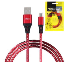 Кабель USB-Type-C оплетка (звездное небо), 1м 2А, пластик  FORZA