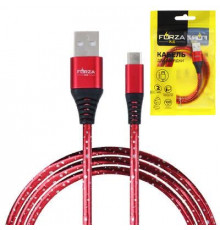 Кабель USB-Type-C оплетка (звездное небо), 1м 2А, пластик  FORZA