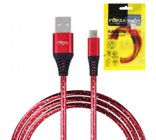 Кабель USB-Type-C оплетка (звездное небо), 1м 2А, пластик  FORZA
