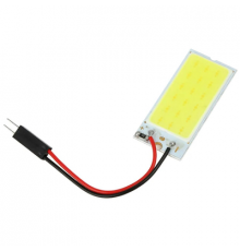 Светодиодная панель COB18 освещения салона 12V белый(26*16мм)1шт.с переходниками "ДИАЛУЧ"
