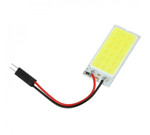 Светодиодная панель COB24 освещения салона 12V белый(36*26мм)1шт.с переходниками "ДИАЛУЧ"