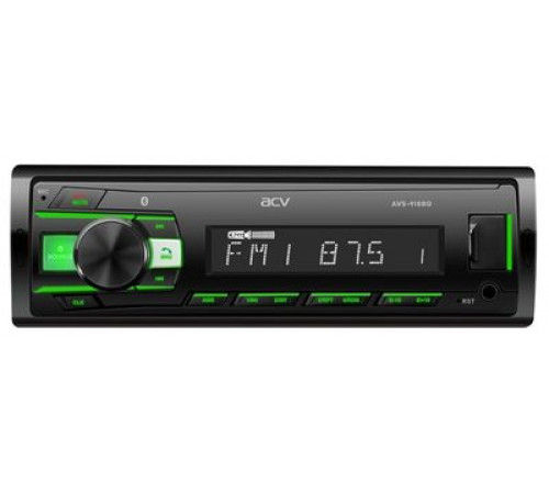 Автомагнитола ACV AVS-918BG (1din/зеленая/Bluetooth/USB/AUX/SD/FM/4х50)