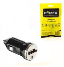 Разветвитель прикуривателя 1USB-порт с индикатором, 5V-1A.12-24V пластик, металл FORZA