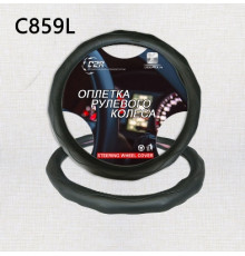 Оплетка на руль C2R  (черная) экокожа C859L 40 см