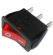 Выключатель-клавиша 250V 15А (3с) ON-OFF красный с подсветкой (RWB-404, SC-791, IRC-101-1C)