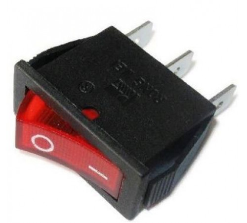 Выключатель-клавиша 250V 15А (3с) ON-OFF красный с подсветкой (RWB-404, SC-791, IRC-101-1C)