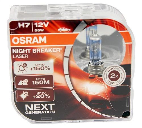 Лампы H7 12V 55W PX26d +150% 3800K Night Breaker Laser OSRAM