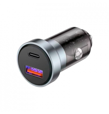 Зарядное устройство в прикуриватель c двумя портами (USB-A + USB-C) c LED-подсветкой, 20Вт