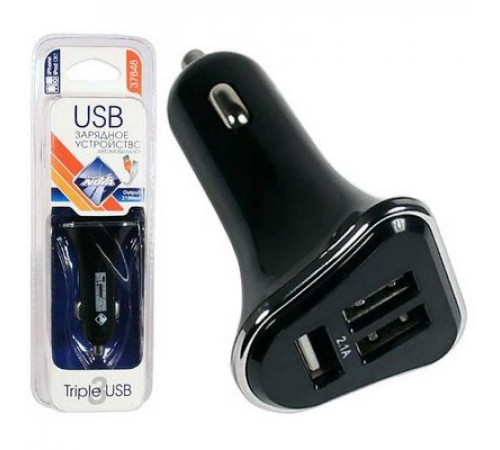 Разветвитель прикуривателя 3USB-порта, 2100мА, 12/24В Nova Bright-fusion