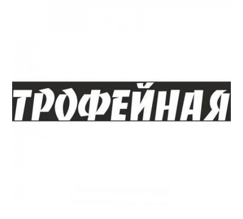 Наклейка 9 МАЯ вырез. (пл.) Трофейная (110х630) надпись цвет белый _