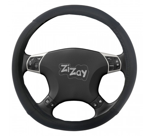 Оплетка руля ZIZAY серия Kombi гладкая экокожа, цвет карбон-черный, размер М_