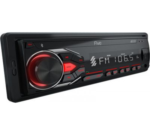 Автомагнитола FIVE F22R (1din/красная/Bluetooth/USB/AUX/SD/FM/4х50)