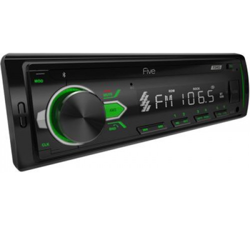 Автомагнитола FIVE F24G (1din/зеленая/Bluetooth/USB/AUX/SD/FM/4х50)