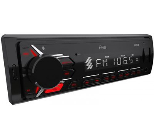 Автомагнитола FIVE F26R (1din/красная/Bluetooth/USB/AUX/SD/FM/4х50)
