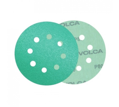 Круг абразивный VOLCA EMERALD 125мм,8отв P 080 пленочная основа