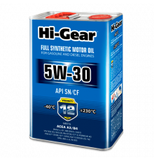Масло моторное синтетическое 5W30 SN/CF ACEA A3/B4  4л Hi-Gear ЧЗ