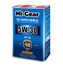 Масло моторное синтетическое 5W30 SN  ACEA С2/С3 4л Hi-Gear ЧЗ