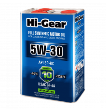 Масло моторное синтетическое 5W30 SP-RC ACEA A5/B5 4л Hi-Gear ЧЗ