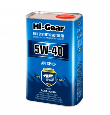 Масло моторное синтетическое 5W40 SP/CF 1л Hi-Gear ЧЗ
