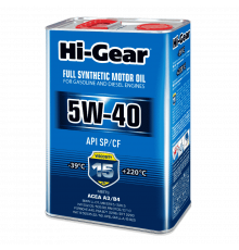 Масло моторное синтетическое 5W40 SP/CF 4л Hi-Gear ЧЗ