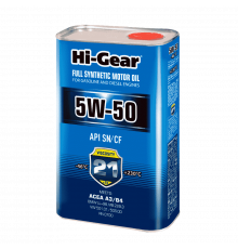 Масло моторное синтетическое 5W50 SM/CF 1л Hi-Gear ЧЗ