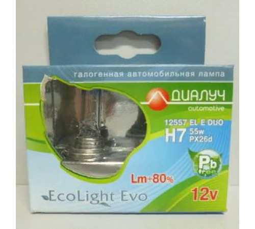 Лампы H7 12V 55W +80% к-т 4500К Диалуч белый свет ЛЧ130ELE-2