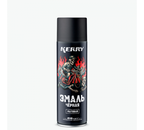 Краска акриловая KERRY GARAGE CREW черная матовая аэрозоль 650 мл.