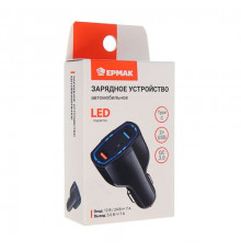 Разветвитель прикуривателя 2USB+TypeC 7А,12/24В LED подсветка, пластик