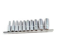 Набор головок 10предм удлиненных 1/4 4-13мм АВТОМ TOOL,PROFFI на планке