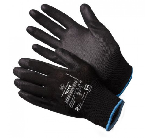 Перчатки нейлоновые черные с полиуретановым покрытием р.10 (XL) Terra