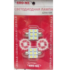 Светодиод C10W 12V 31мм 6SMD белый SHO-ME (к-кт 2шт)_