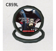 Оплетка на руль C2R  (черная) экокожа C859 38 см