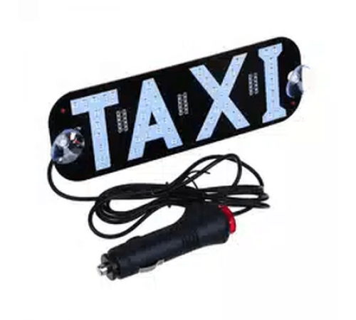 Знак TAXI светодиодный на 2х присосках на лобовое стекло 12В, 0,5Вт NG