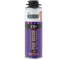 Клей-пена KUDO PUR DECOR X10+ монтажный и стыковочный под пистолет 650 мл ~