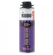 Клей-пена KUDO PUR DECOR X10+ монтажный и стыковочный под пистолет 650 мл ~