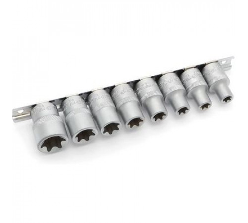 Набор головок TORX  8пр. 1/2 (Е10,Е11,Е12,Е14,Е16,Е18,Е20,Е24) мет.холдер ДТ