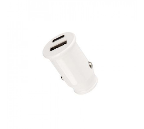 Разветвитель в прикуриватель 1USB-A+Type-C, 2.4 A белая REXANT