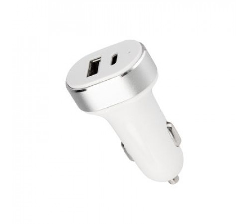 Разветвитель в прикуриватель 1USB-A+Type-C, 3.1 A белая REXANT