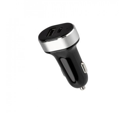 Разветвитель в прикуриватель 1USB-A+1Type-C, 3.1 A черная REXANT
