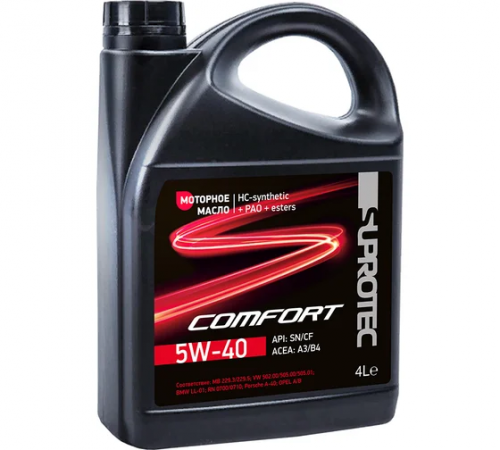 Моторное масло COMFORT 5w40 4л Suprotec ЧЗ