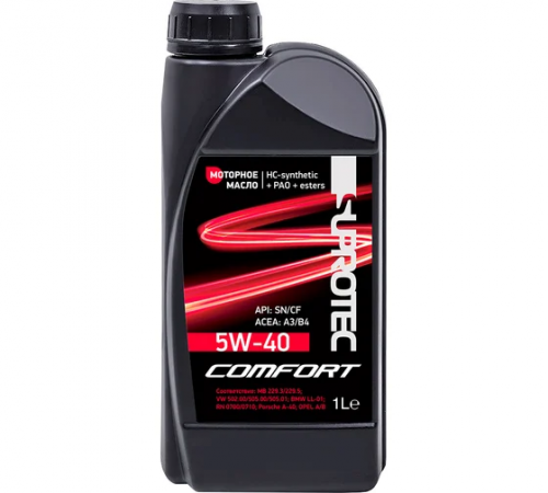 Моторное масло COMFORT 5w40 1л Suprotec ЧЗ