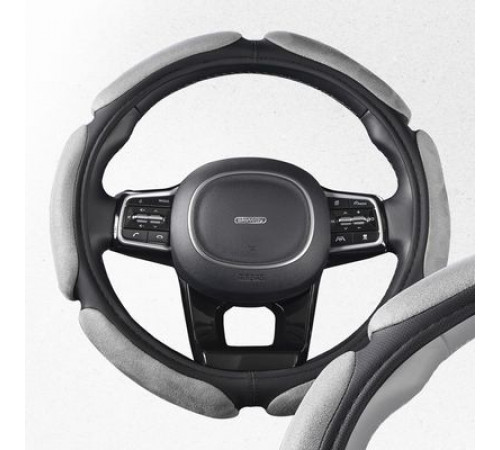 Оплетка искусственная замша с перфорацией M (37-39 см) SKYWAY Mix Sponge air Черная/серая