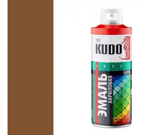 Краска универсальная акриловая коричневая полуматовая satin RAL 8003 KUDO аэрозоль 520мл.