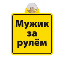 Табличка на присоске Мужик за рулем _