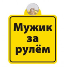 Табличка на присоске Мужик за рулем _