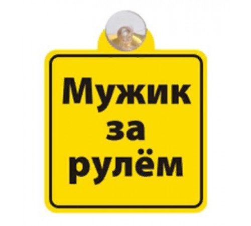 Табличка на присоске Мужик за рулем _