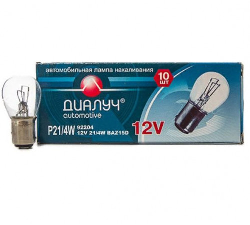 Лампа P21/4W 12V BAZ15d Диалуч (см. цоколь) ЛЧ192-4У