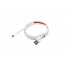 Кабель USB-Lightning для iPhone PVC/white/1m/REXANT/ ОРИГИНАЛ (чип MFI)